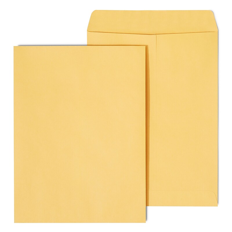 Staples Gummed Kraft Catalog Envelopes, 9"L x 12"H, Brown, 250/Box (486940/17032) image 1