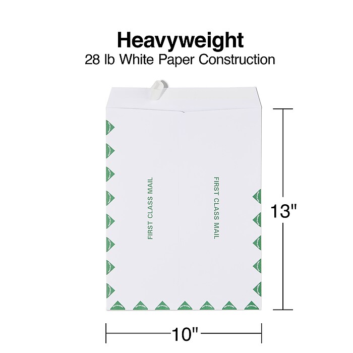 Staples 10 x 13 First‑Class Catalog Envelopes, White Wove