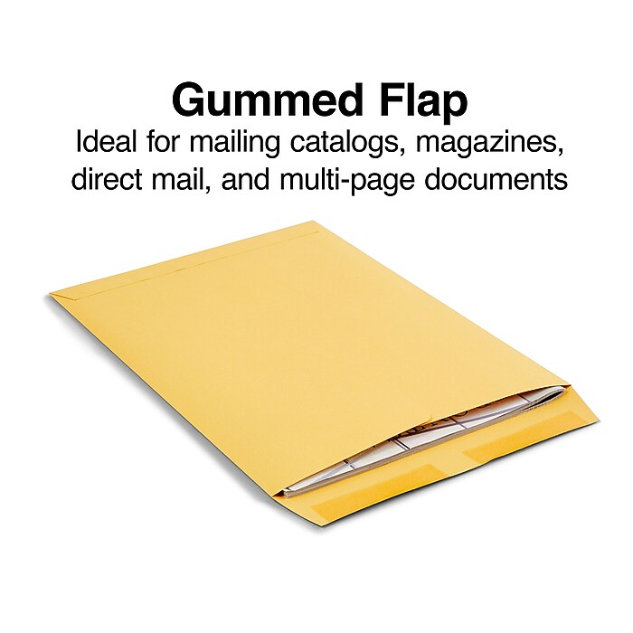 Staples Gummed Kraft Catalog Envelopes, 9.5