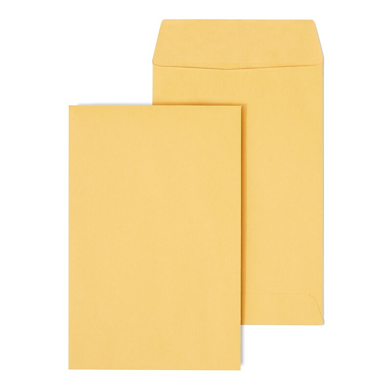 Staples Self Seal Kraft Catalog Envelopes, 6” x 9”, Brown, 100/Box (50262) image 1