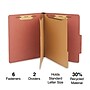 Staples® Recycled Pressboard Classification Folder, 2-Dividers, 2 1/2" Expansion, Letter Size, Brick Red, 20/Box (ST614615-CC)~#|#~s1224567_sc7