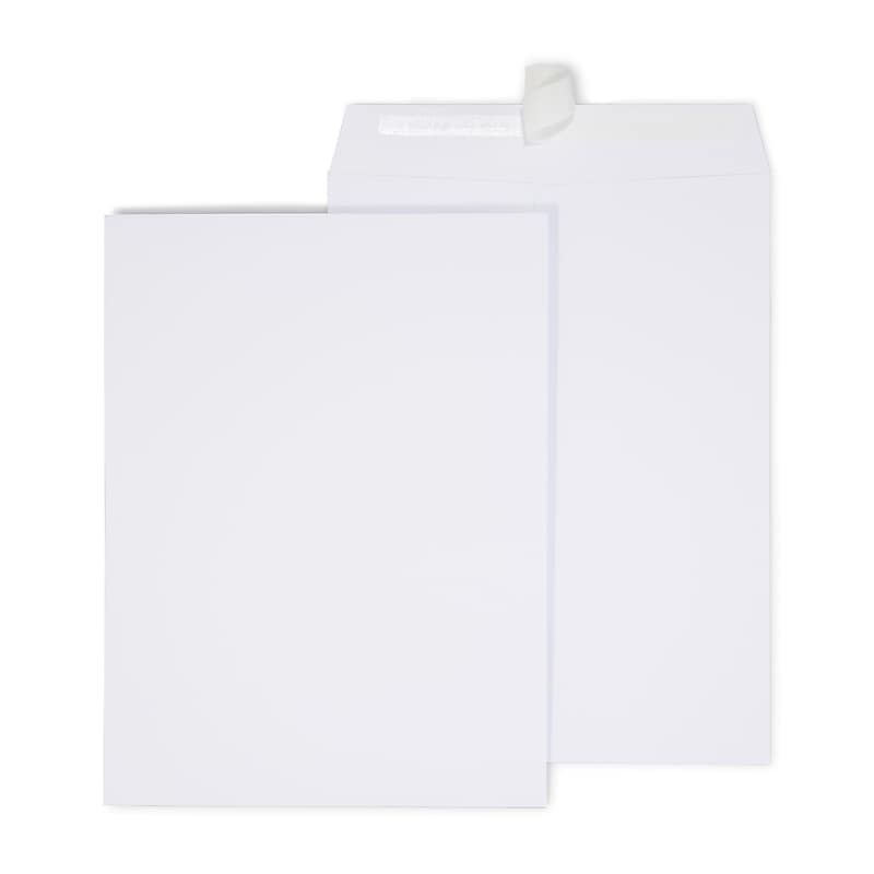 Staples EasyClose Catalog Envelopes, 9"L x 12"H, White, 250/Box (479885N) image 1
