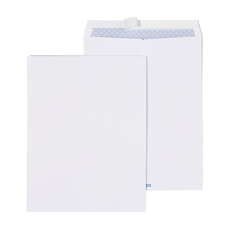 Staples QuickStrip EasyClose Self Seal Security Tinted Catalog Envelopes, 10" x 13", White, 100/Box (ST19957/19957) image 1