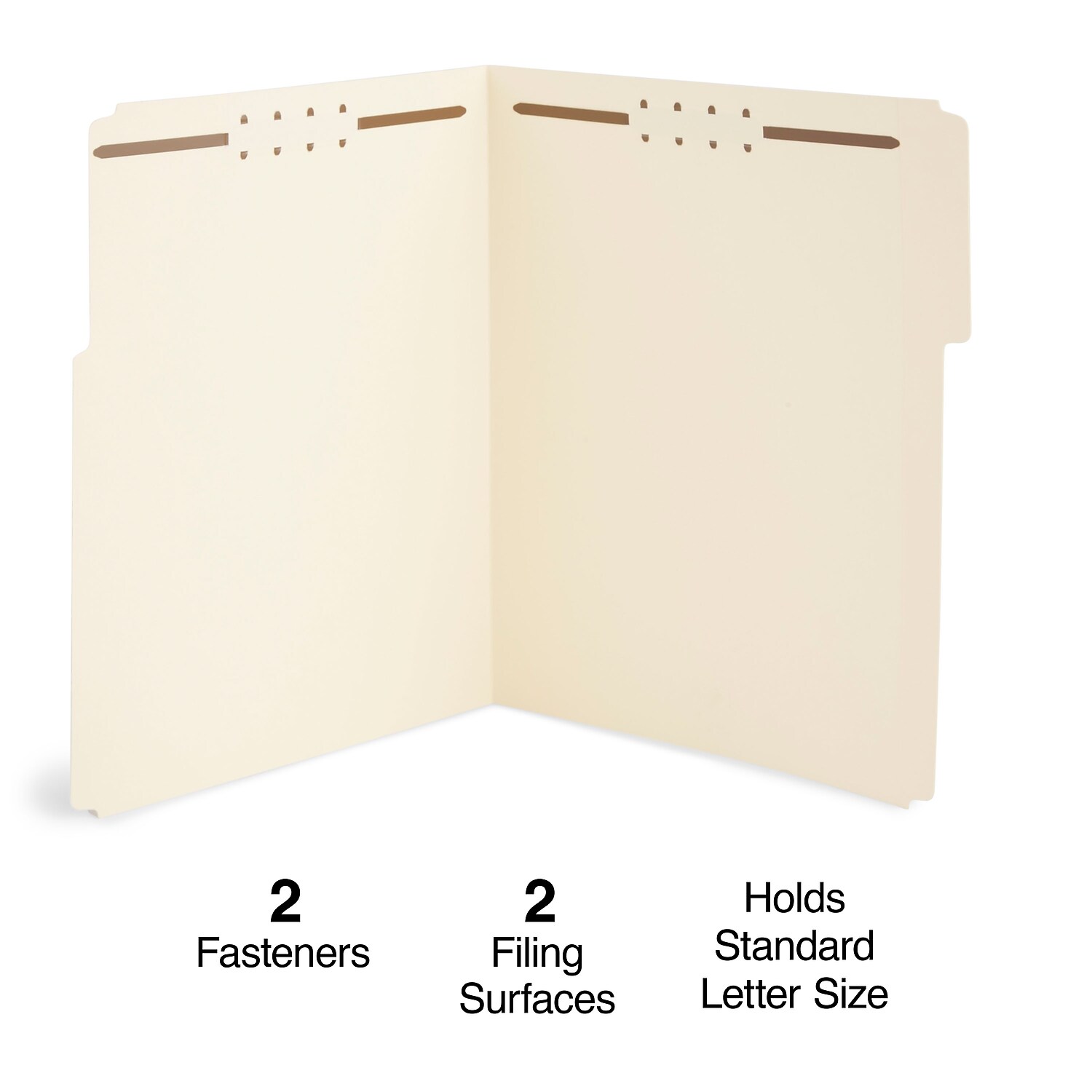 STAPLES REINFORCED FASTENER Folders Letter Size 3 Tab Manila 50/Box