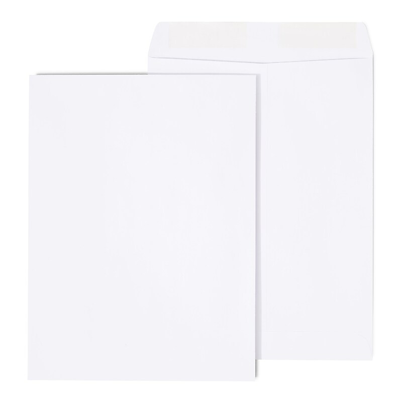 Staples Gummed Catalog Envelopes, 9"L x 12"H, White, 250/Box (486949R) image 1
