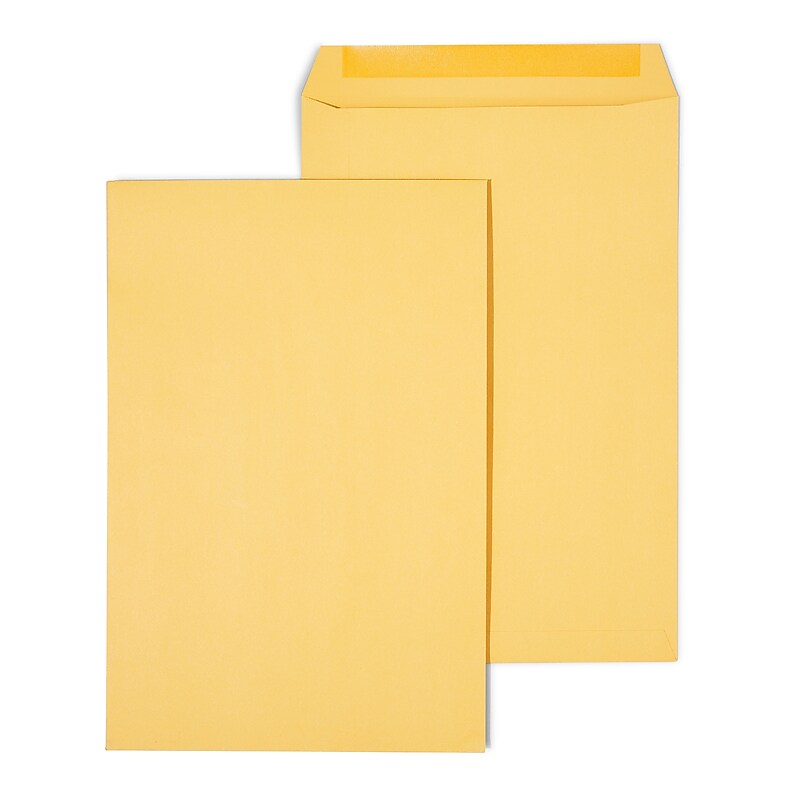 Staples Gummed Kraft Catalog Envelopes, 10"L x 15"H, Brown, 100/Box (SPL534768) image 1