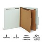 Staples 60% Recycled Pressboard Classification Folder, 2-Dividers, 2.5" Expansion, Letter Size, Light Gray/Green, 10/Box~#|#~s1224608_sc7
