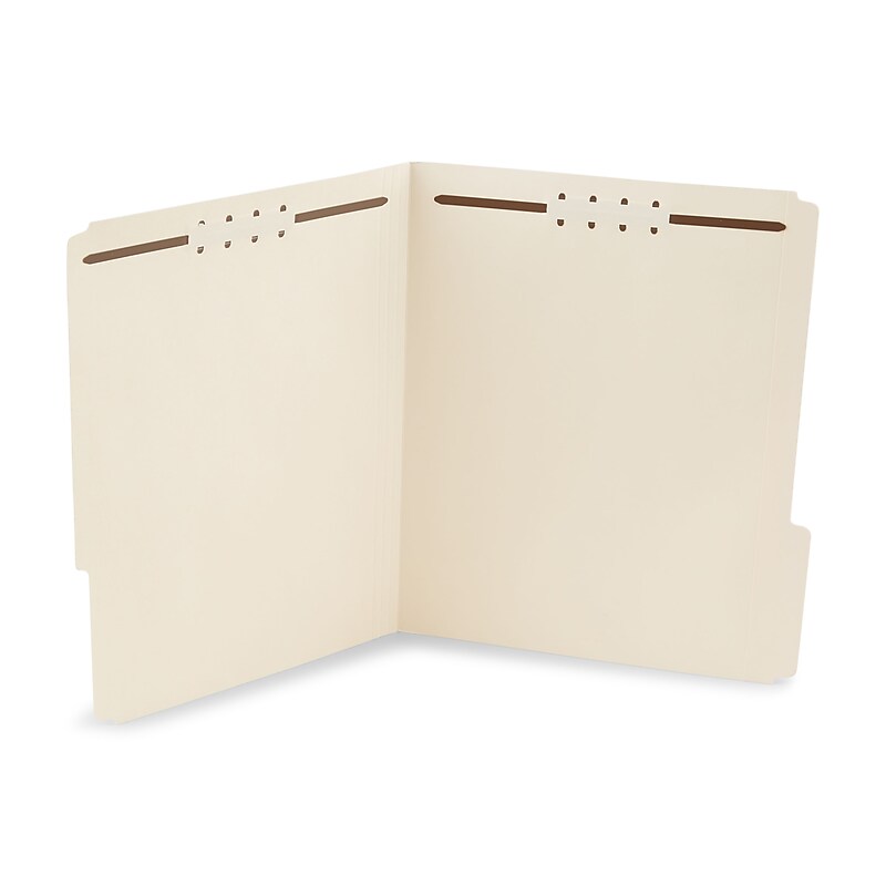 Staples® Manila Fastener Folder, Reinforced, Letter Size, 3 Tab, Manila, 24/Pack (419275GW) image 1