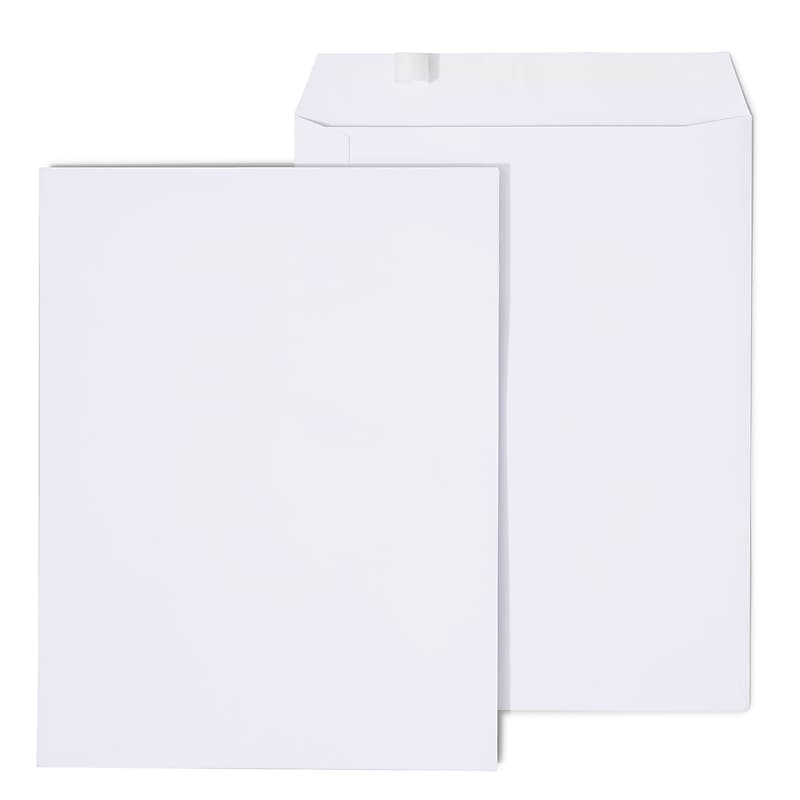 Staples QuickStrip EasyClose Self Seal Catalog Envelopes, 10" x 13", White, 100/Box (ST379476N-CC) image 1