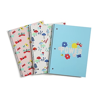 Pep Rally 1 Subject Notebook, 8" x 10.5", Wide Ruled, 80 Sheets, Assorted Color (60551)