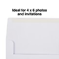 Staples Photo Gummed Invitation Envelopes, 4 3/4" x 6 1/2", White, 50/Box (SPL763173)
