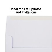 Staples Photo Gummed Invitation Envelopes, 4 3/4" x 6 1/2", White, 50/Box (SPL763173)