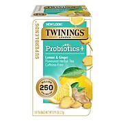 Twinings Probiotics Lemon and Ginger Herbal Tea Bags, 18/Pack (F16483)