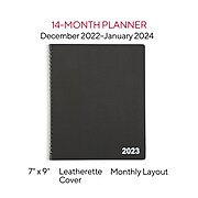 2023 Staples 7" x 9" Monthly Planner, Black (ST52183-23)