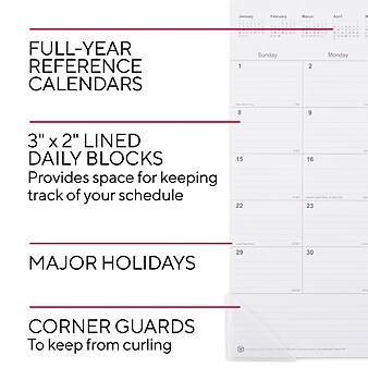 2023 Staples 22" x 17" Desk Pad Calendar, Navy (ST59700-23)