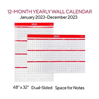 Staples Red 2023 Yearly Calendars | Staples