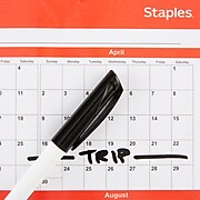 2023 Staples 12" x 15.69" Wall Calendar, Red/White (ST53905-23)