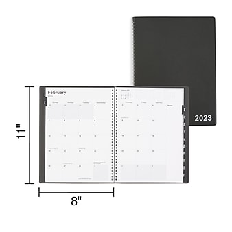 2023 Staples 8" x 11" Monthly Planner, Black (TR52184-23)