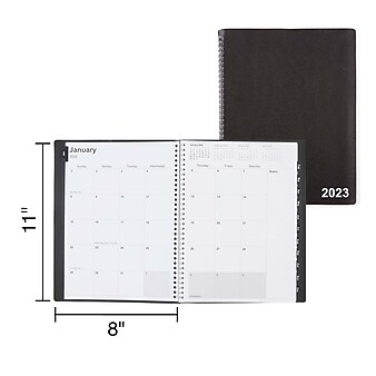 2023 Staples 8" x 11" Weekly & Monthly Appointment Book, Black (TR21494-23)