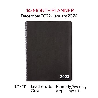 2023 Staples 8" x 11" Weekly & Monthly Appointment Book, Black (TR21494-23)