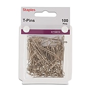 Staples T Pins, 1.5", 100/Pack (10819-CC)