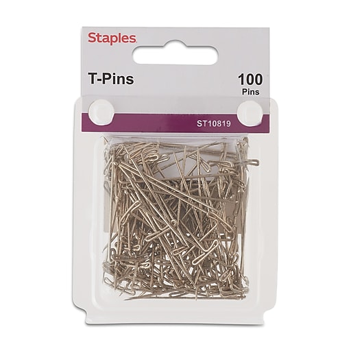Staples T Pins, 1.5, 100/Pack (10819-CC)
