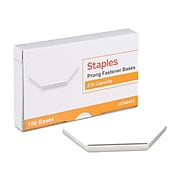 Staples Prong Fasteners, 2.75"W, Silver, 100/Pack (44410)