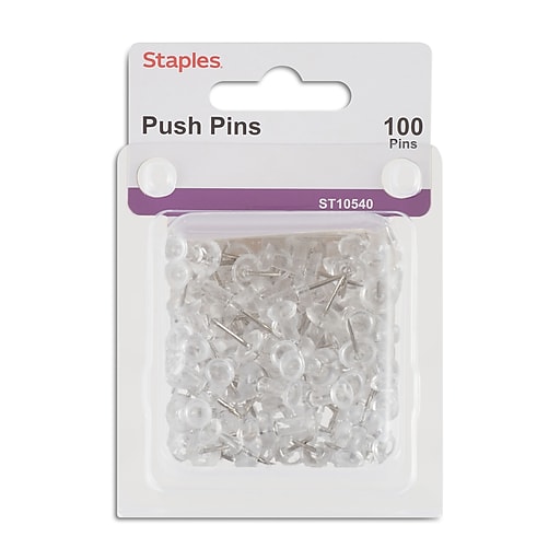 Paulin Clear Plastic Push Pins - 75pcs