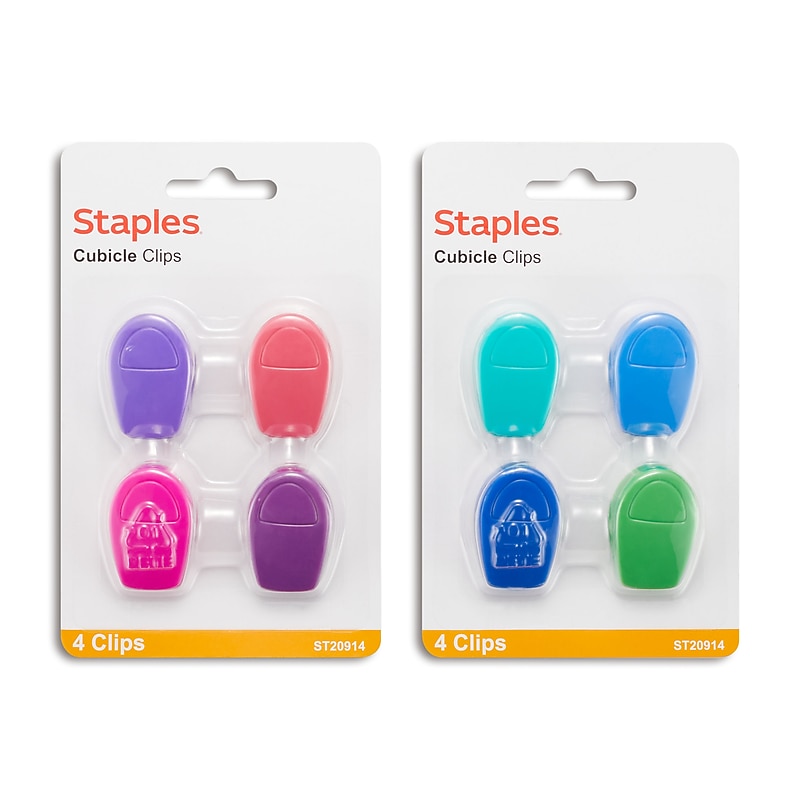 Staples Cubicle Clips, Fashion Colors, 4/Pack (20914) image 1