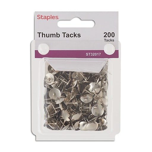 Staples Tacks, Nickel, 200/Pack (32017)