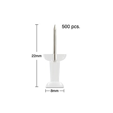 Staples Push Pins, Clear, 500/Pack (32014)
