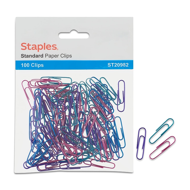 Staples® #1 Vinyl Paperclip 100 PK - Metallic image 1