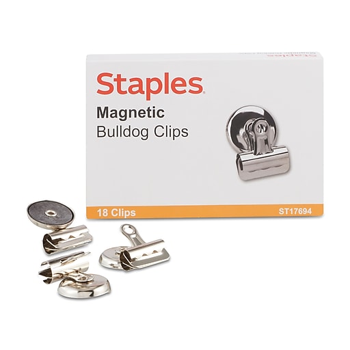 BLUESEABUY 12 Pièces Clips Magnétiques Aimant Pince Pince Magnetique Frigo  Clips Bulldog Magnétiques pour Bureau à Domicile et École (Argent) :  : Fournitures de bureau