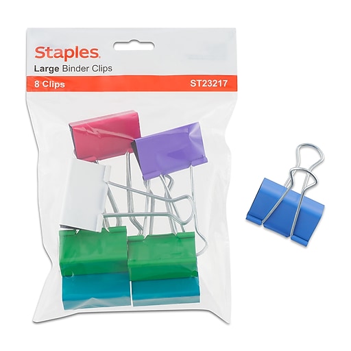 Staples Large Binder Clips, Large, Satin Silver, 12/Pack (21598) - Yahoo  Shopping