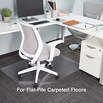 Staples 36" x 48" Flat Pile Carpet Chair Mat, Rectangular, Vinyl (27013-US/CC)