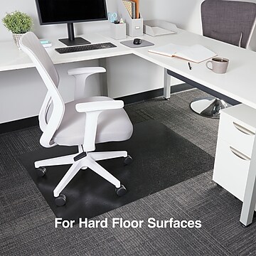 Staples 36" x 48" Rectangular Chair Mat for Hard Floor, Black Vinyl (26990)