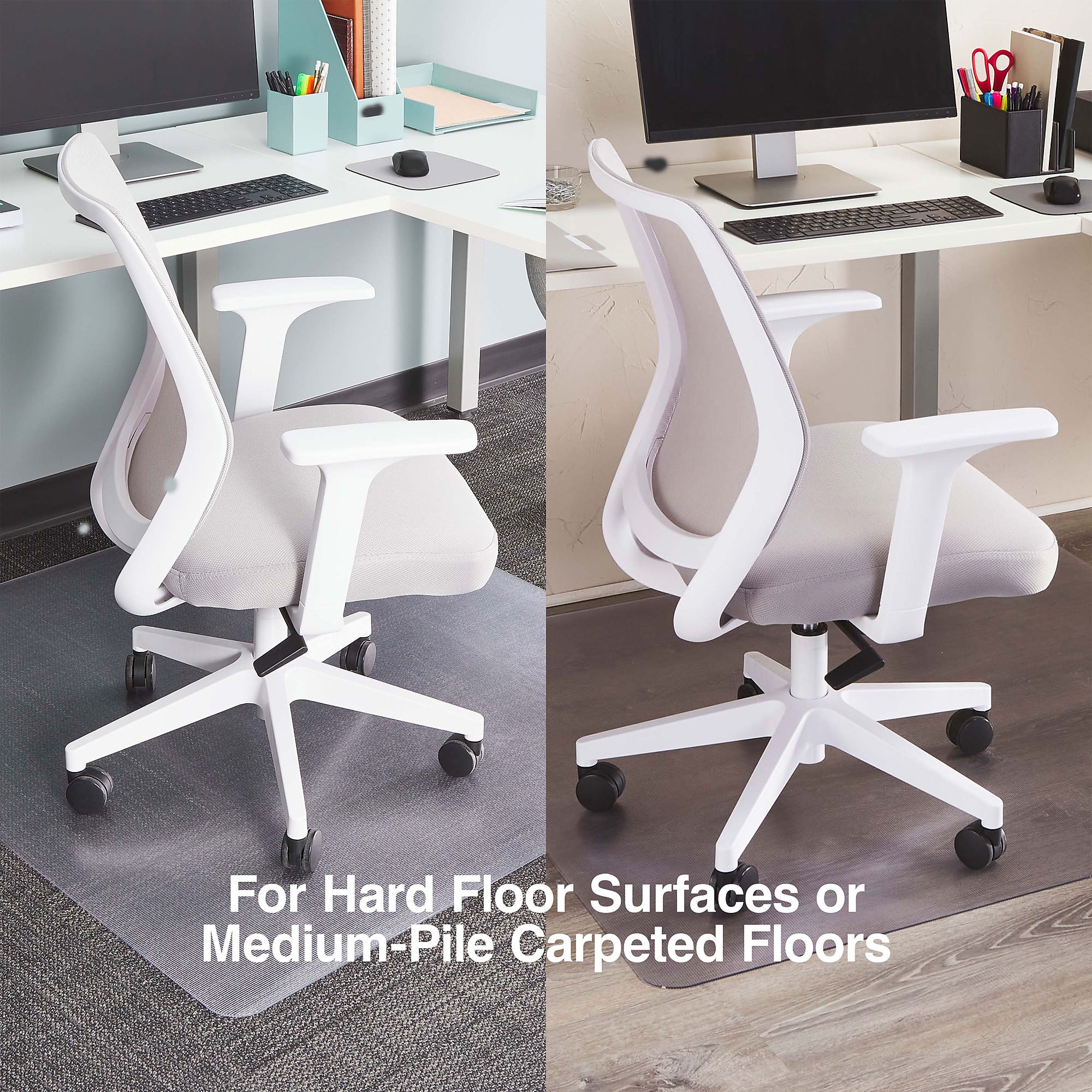 Staples Medium Pile Carpet and Hard Floor Chair Mat 46-Inch X 48-Inch Rectangular Sansujyuku sansujyuku.com