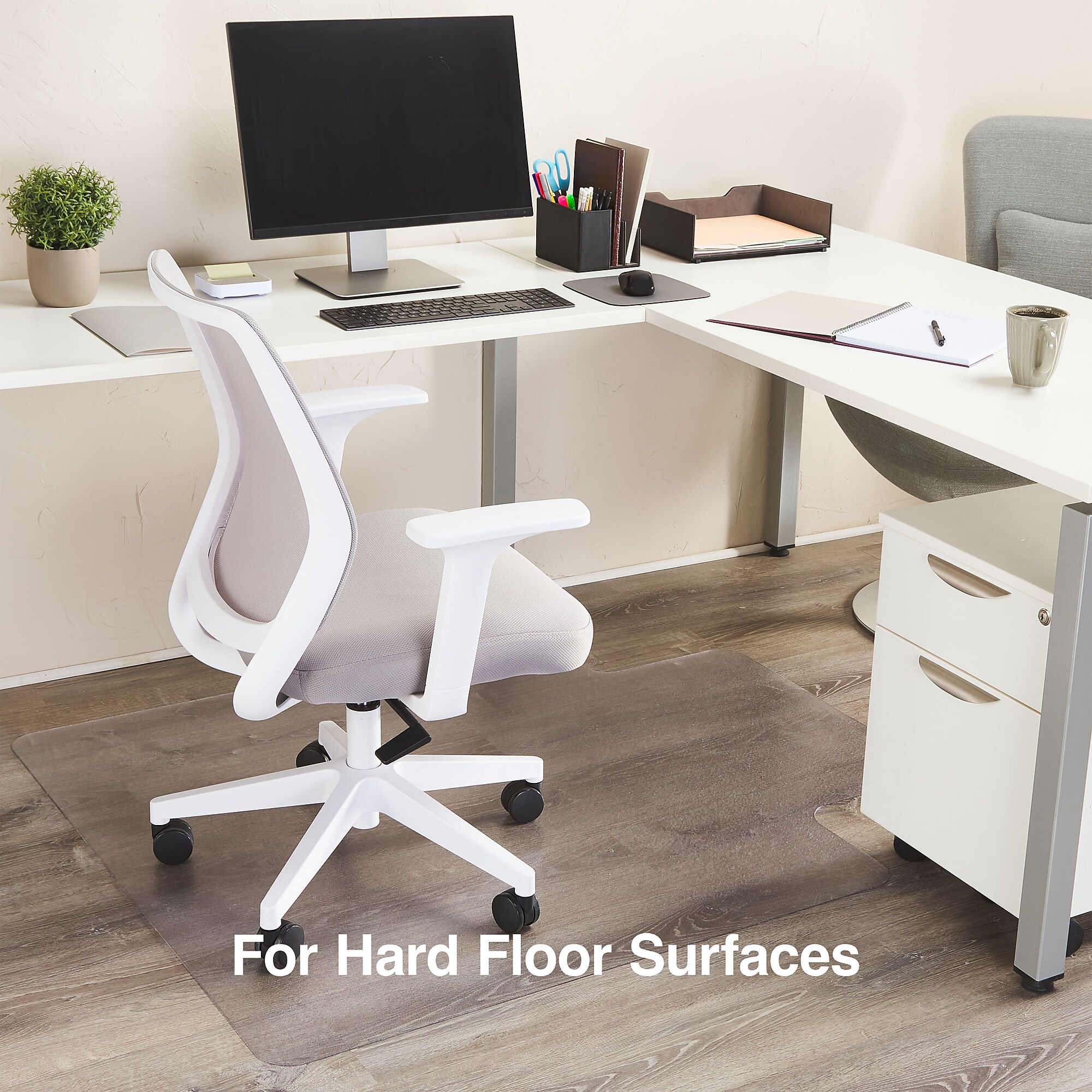 Staples Hard Floor Chair Mat with Lip, 45″ x 53”, Clear (20231-CC) Sansujyuku sansujyuku.com