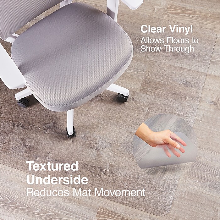 Staples Hard Floor Chair Mat with Lip 45 x 53 Clear 20231 CC Staples