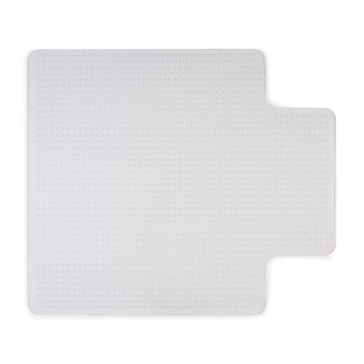 Rectangular Glide Right Vinyl Chair Mat Clear 45 x 53 for Low Pile Carpeted Floors 