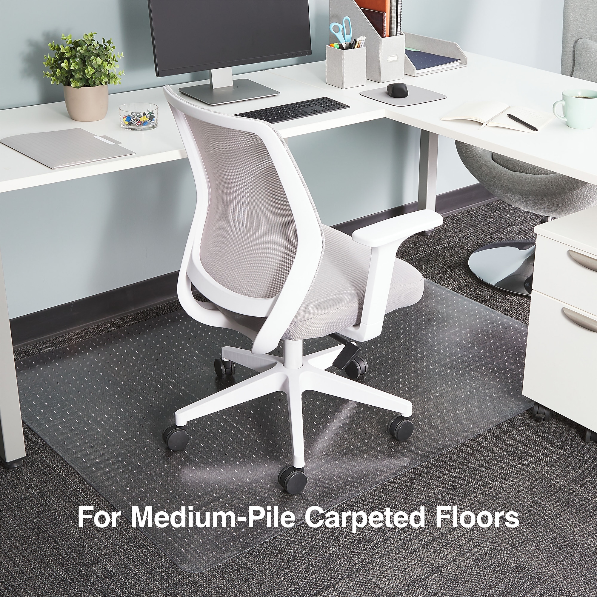 Staples Office Chair Mat, Clear Floor Mats, Medium-Pile Carpets, 60 x 46 Inch, Smooth Glide Sansujyuku sansujyuku.com
