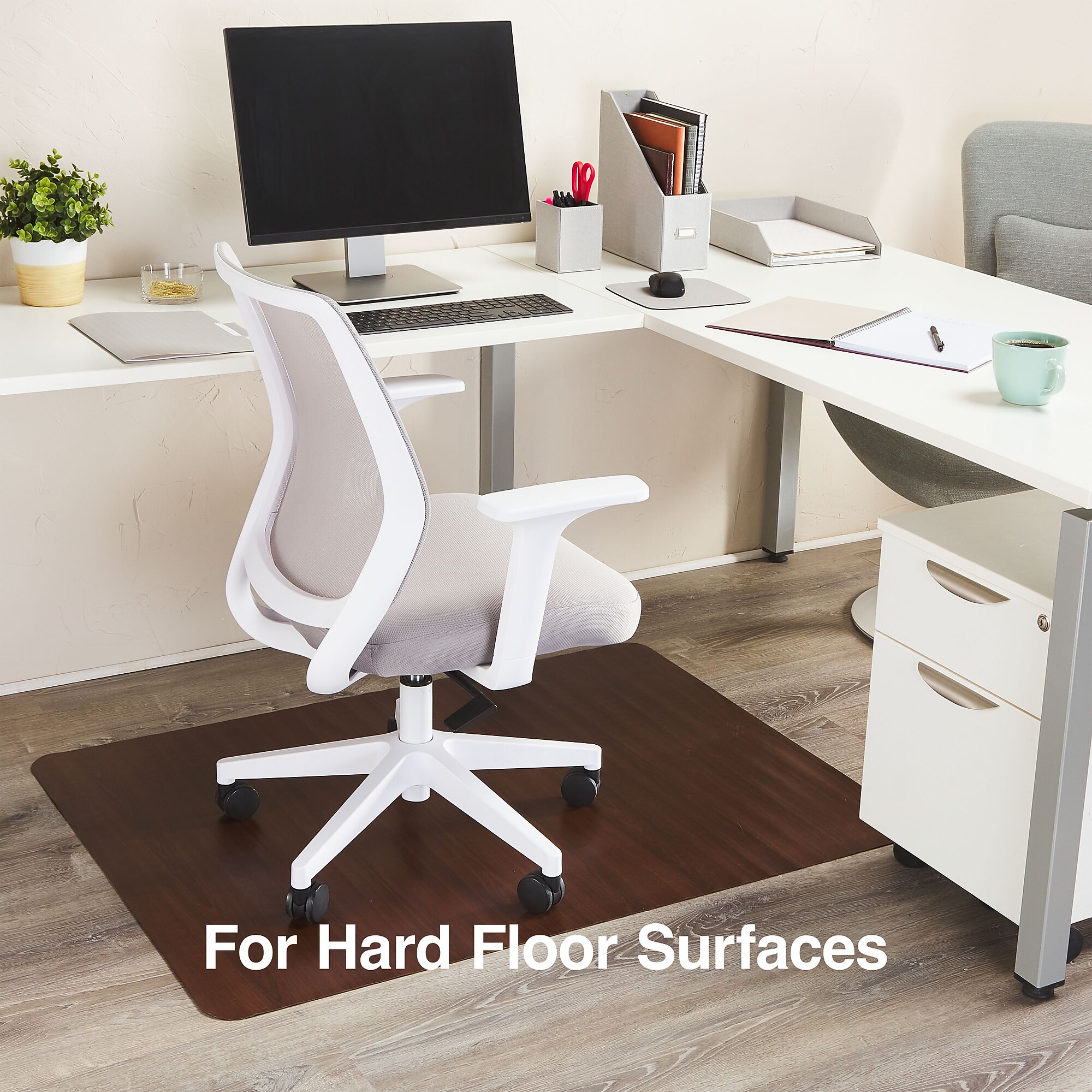 Staples 36-Inch X 48-Inch Wood Veneer Style Chair Mat for Hard Floors Cherry Sansujyuku sansujyuku.com