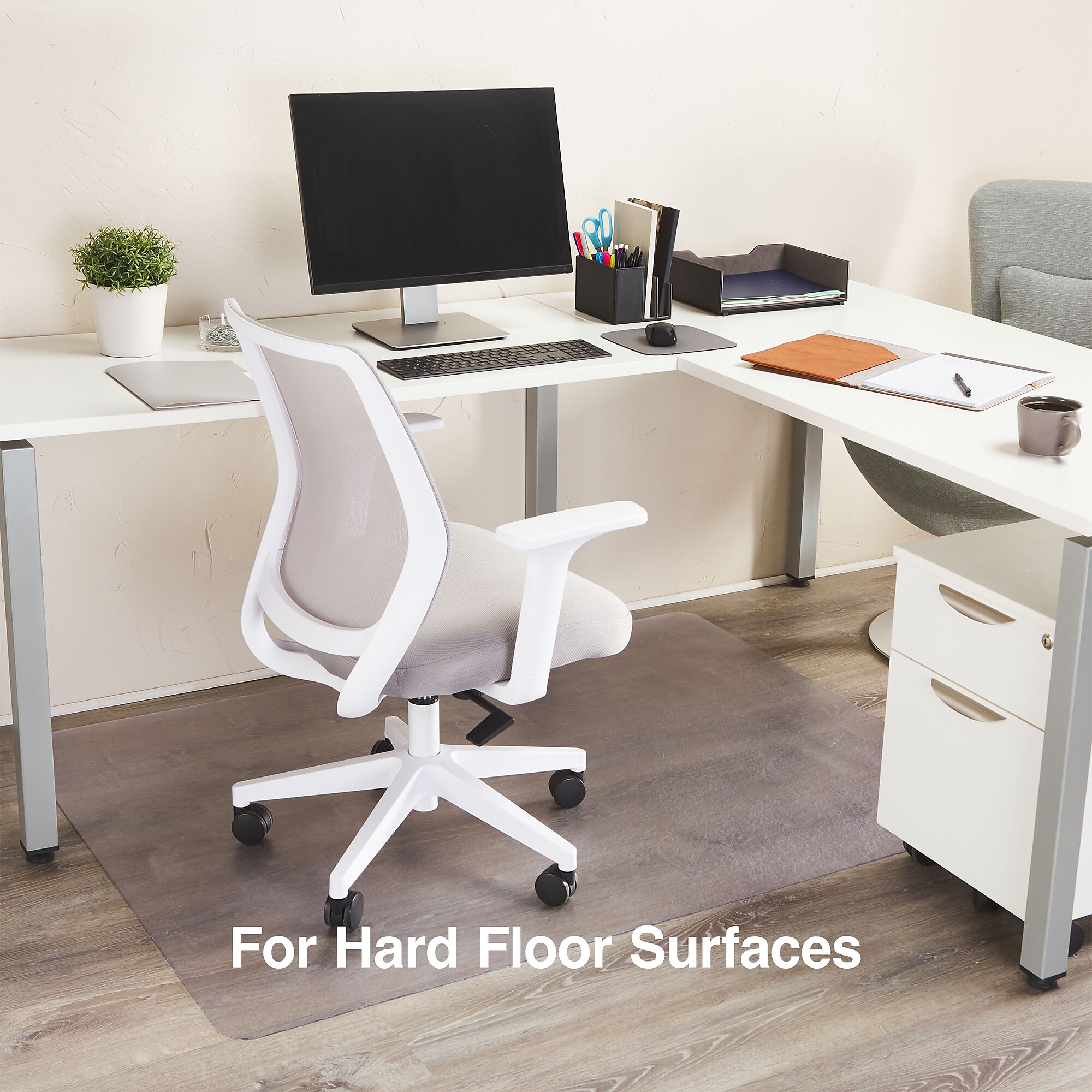 Staples Office Chair Mat, Clear Floor Mats, Hard Floors, Textured Underside, 60 x 46 Inch, Smooth Glide Sansujyuku sansujyuku.com