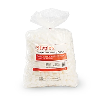 Staples® Eco-Friendly Packing Peanuts, 1 Cubic Ft.