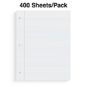 Staples® College Ruled Filler Paper, 8.5" x 11", White, 400 Sheets/Pack (ST27521D)