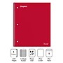 Staples Premium Poly 1-Subject Notebook, 8.5" x 11", College Ruled, 100 Sheets, Red (ST20952D)~#|#~s1226863_sc7