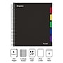 Staples Premium 5-Subject Subject Notebook, 8.5" x 11", College Ruled, 150 Sheets, Black (ST24430D)~#|#~s1226917_sc7