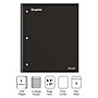 Staples Premium 1-Subject Notebook, 8.5" x 11", College Ruled, 100 Sheets, Black (ST20950D)~#|#~s1227246_sc7