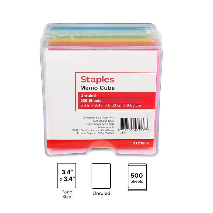 信頼も高い Staples Memo Cube Memo Pad, 3.4 ノート・メモ帳