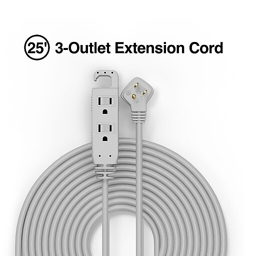 3-Outlet 2 USB Staples 6' Braided Extension Cord Purple - 400J 53047 E1 